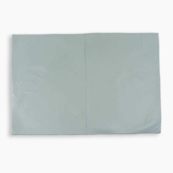 Sage Vegan Leather Play Mat at angle 11, perfect for stylish and safe baby playtime.