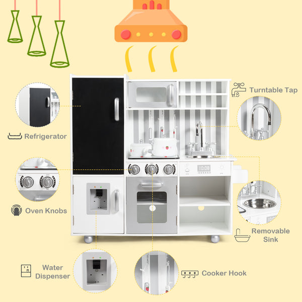 Wooden Pretend Play Kitchen Sets with Simulated Sound - Realistic