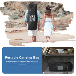 10ft inflatable paddle board with backpack, leash, and aluminum paddle, ideal for surfing adventures.