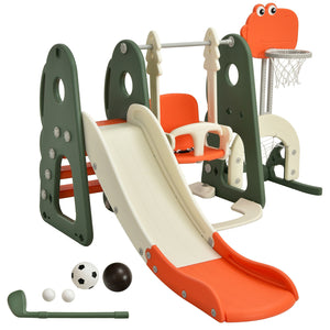 6 in 1 Toddler Slide and Swing Set with Ball Games - Indoor & Outdoor