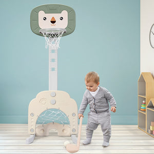 3-in-1 Adjustable Kids Basketball Hoop Sports Set - Adjustable Height