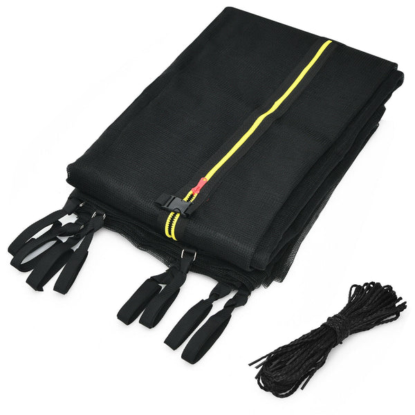 10Ft weather-resistant trampoline safety enclosure net for baby toys, ensuring safe playtime in the backyard.