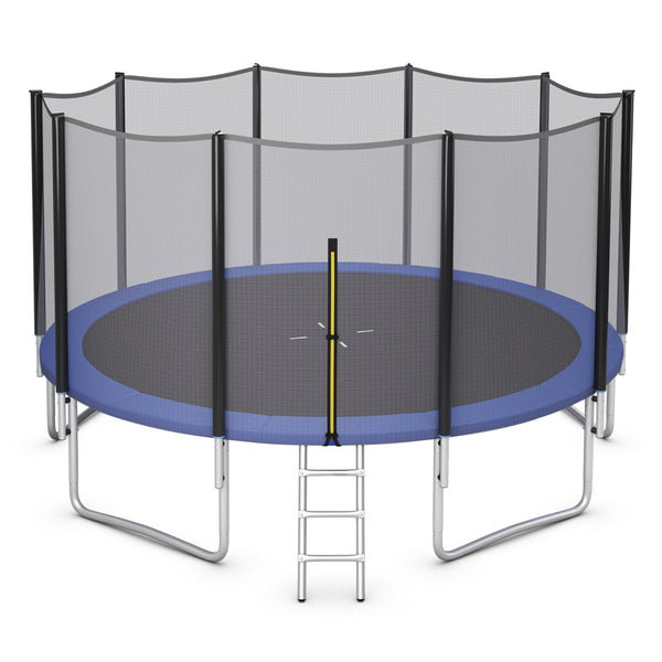 8/10/12/14/15/16 Feet Outdoor Trampoline Bounce Combo with Safety Closure Net Ladder