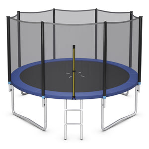 8/10/12/14/15/16 Feet Outdoor Trampoline Bounce Combo with Safety Closure Net Ladder