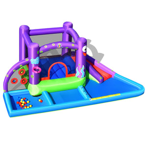 Inflatable Water Slide Castle without Blower - Heavy-Duty for Kids with Blower