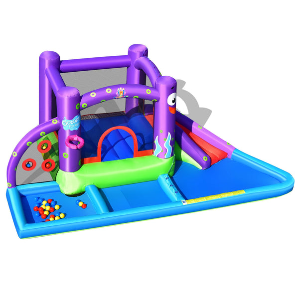 Inflatable Water Slide Castle without Blower - Heavy-Duty for Kids with Blower