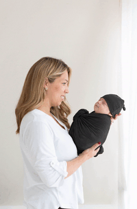 Swaddle Blanket and Hat Set - Black