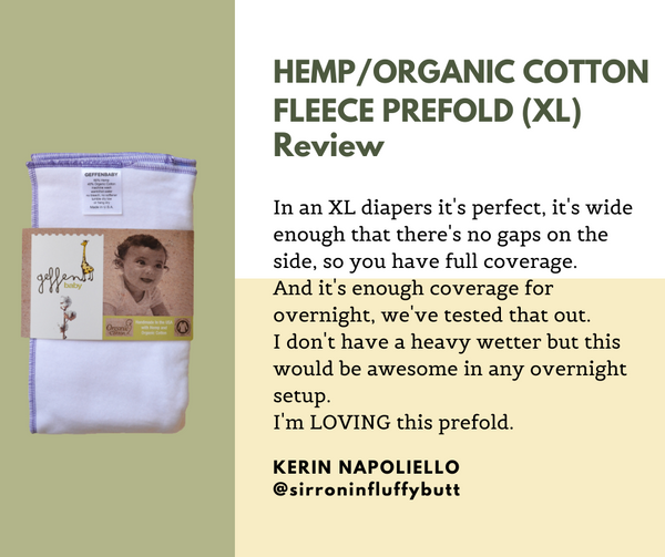 Cloth Diaper Prefolds | Fleece Hemp / Organic Cotton