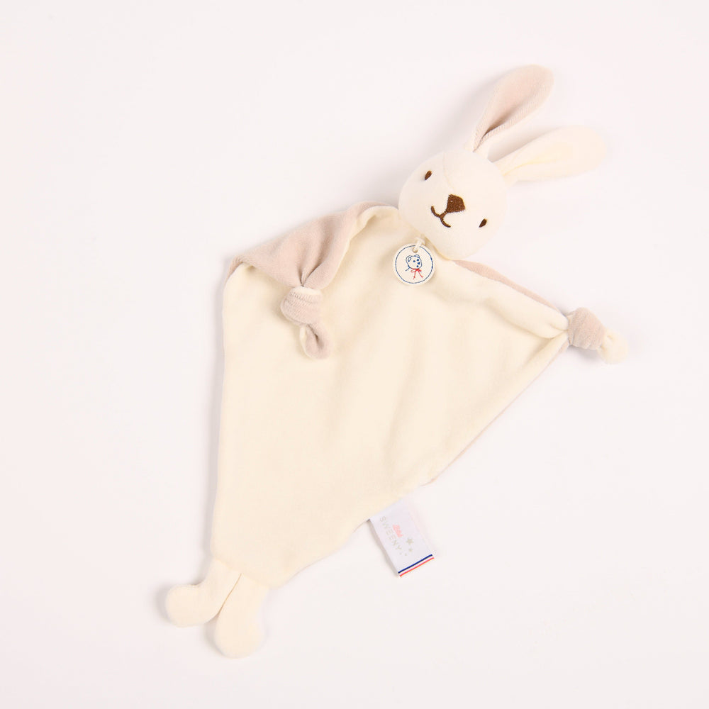 DOU DOU | Beige Velour Bunny (27cm) | Made in France