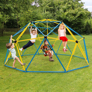 10 Feet Dome Climber with Swing for Kids, 800 Lbs Load Capacity - Safe Outdoor Play Equipment for Fun and Adventure.