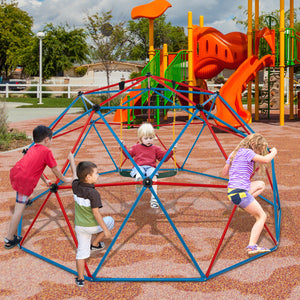 10 Feet Dome Climber with Swing for kids, 800 lbs capacity, perfect for outdoor play and adventure.