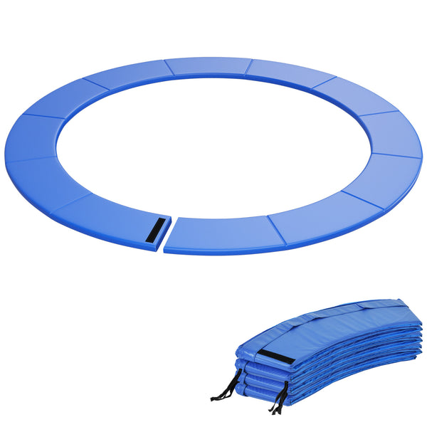Blue 15 feet trampoline pad replacement safety pad with fixing straps, angled view for toys and hobbies.