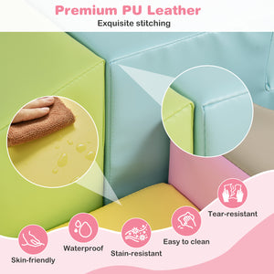 10-piece soft foam climbing toys for toddlers, colorful PU leather building blocks at angle 14.