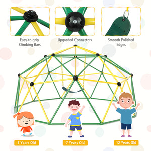 10 Feet Dome Climber with Swing for kids, 800 lbs capacity, perfect for outdoor play and adventure.