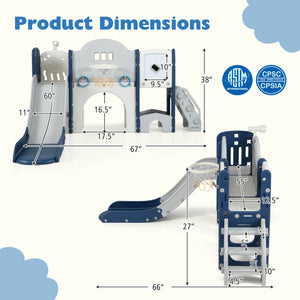 10 in 1 toddler slide set, colorful kids slide and climber playset for indoor playground fun.