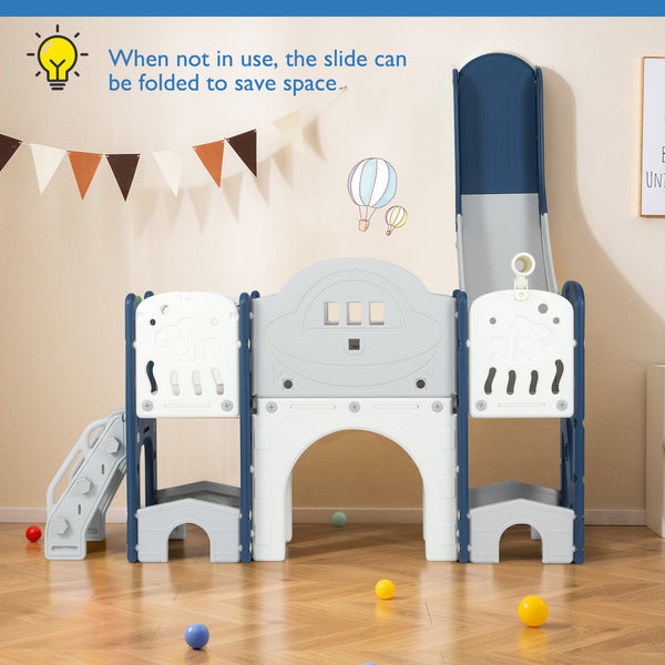 10 in 1 toddler slide set for indoor play, featuring a colorful slide and climber for kids' fun and exercise.