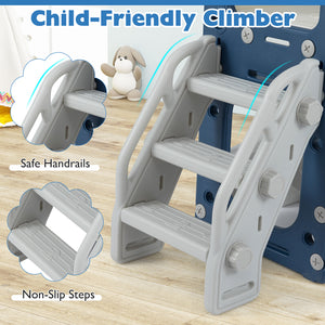 Colorful 10-in-1 toddler slide and climber playset for indoor fun, perfect for kids' playtime and development.