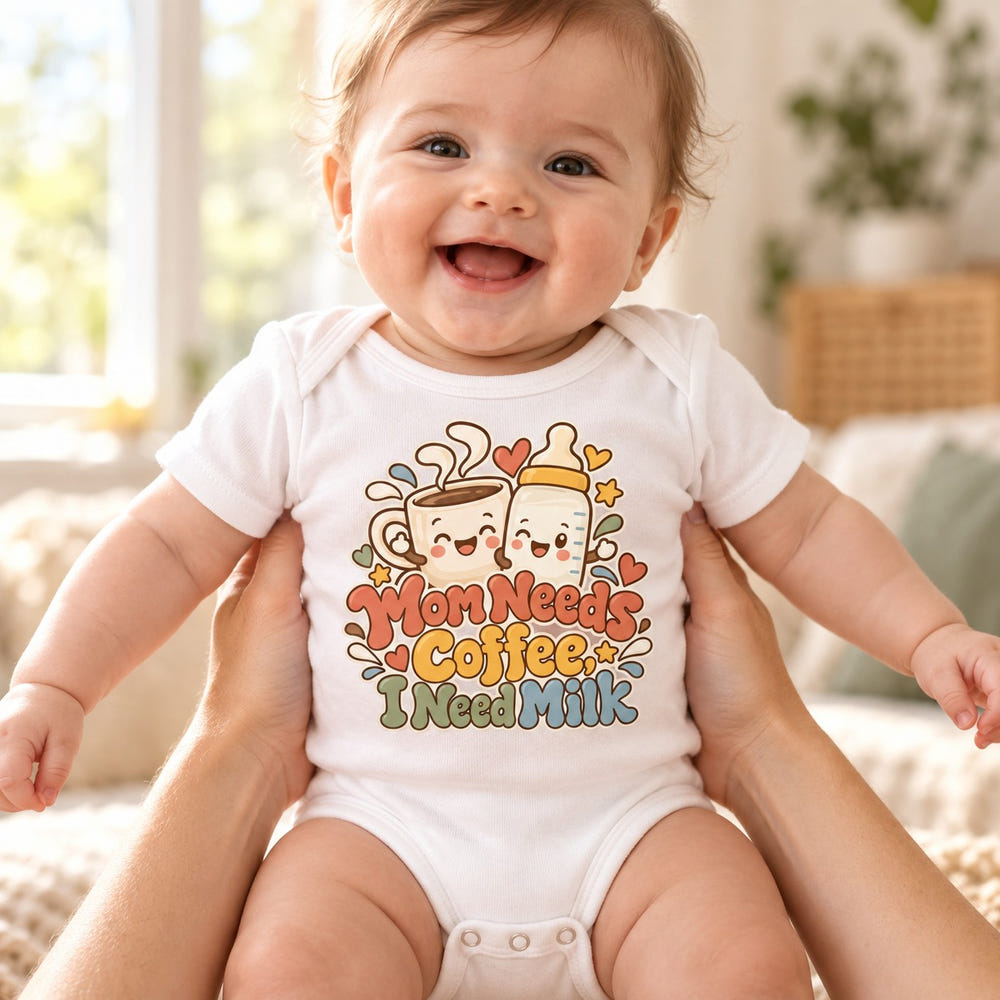 Baby wearing the Future Book Club Member baby bodysuit