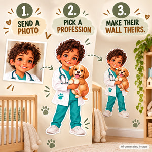 Personalized Veterinarian Wall Decal from Photo, Dream Job Sticker, image 15