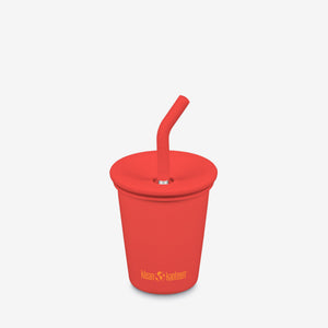 10oz kid's cup with straw lid, angled view, perfect for toddlers and young children.