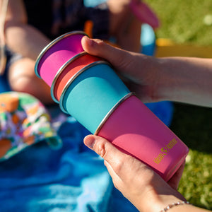 10oz baby cup in vibrant colors, showcasing an angled view for easy sipping and grip. Perfect for little hands.