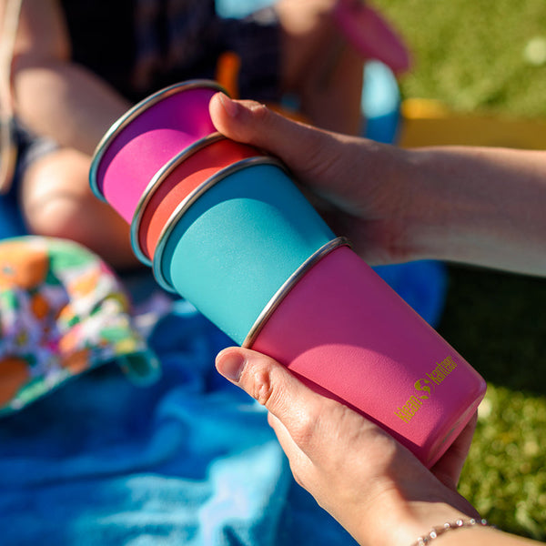 10oz baby cup in vibrant colors, showcasing an angled view for easy sipping and grip. Perfect for little hands.