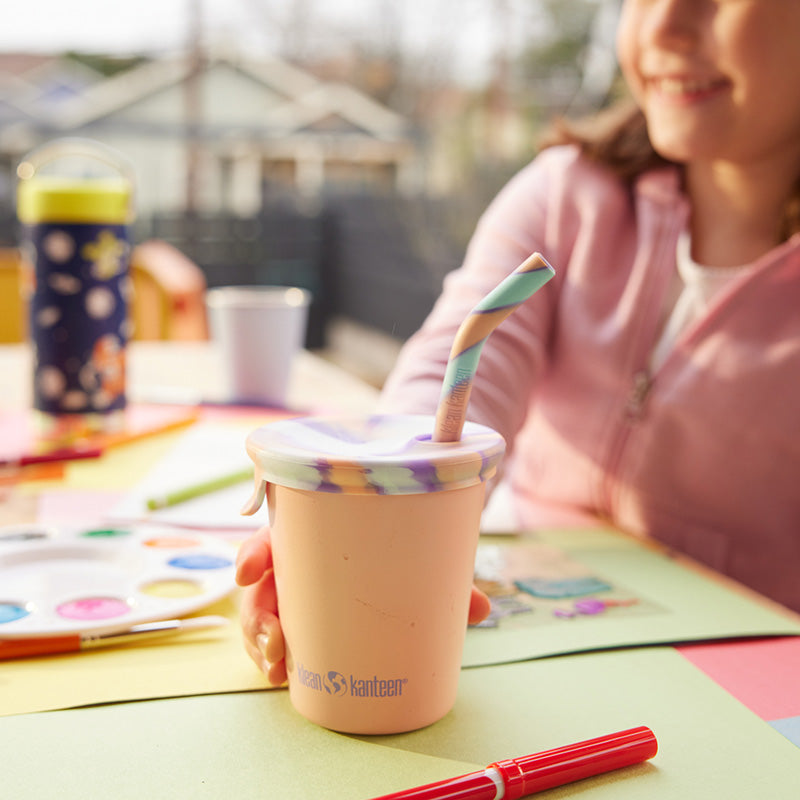 Kid's Cup Straw Lid 2-Pack for easy sipping, perfect for toddlers and kids. Ideal for playtime and mealtime fun.