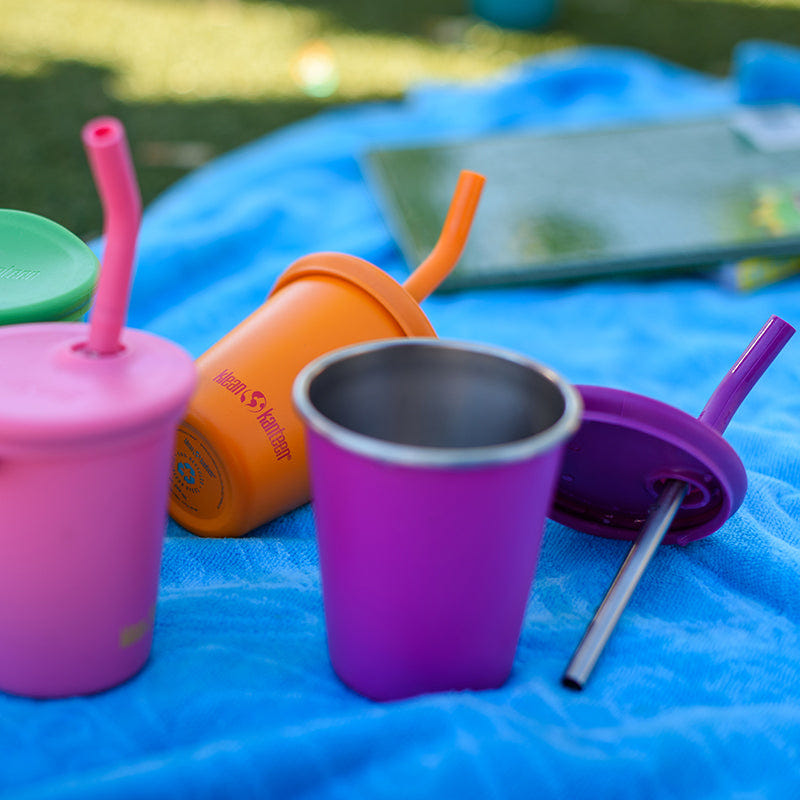 Kid's Cup Straw Lid 2-Pack for easy sipping, perfect for toddlers and kids. Ideal for playtime and mealtime fun.