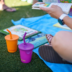 10oz Kid's Cup with Straw Lid, colorful design, perfect for toddlers, shown from angle 3.