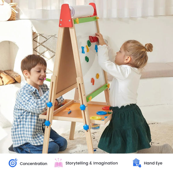 Tiny Land® 3-in-1 Art Easel & Paper Roll Set