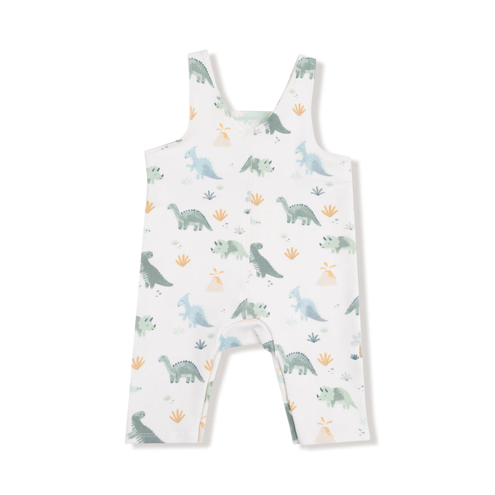 Soft Dinos Green Overalls for babies - comfy and cute romper for little ones.