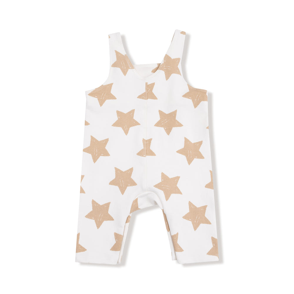 Cute baby overalls with star pattern, perfect for stylish and comfortable infant clothing.