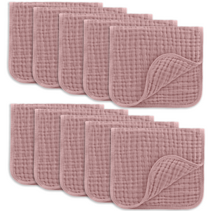 Muslin Burp Cloths in Mauve