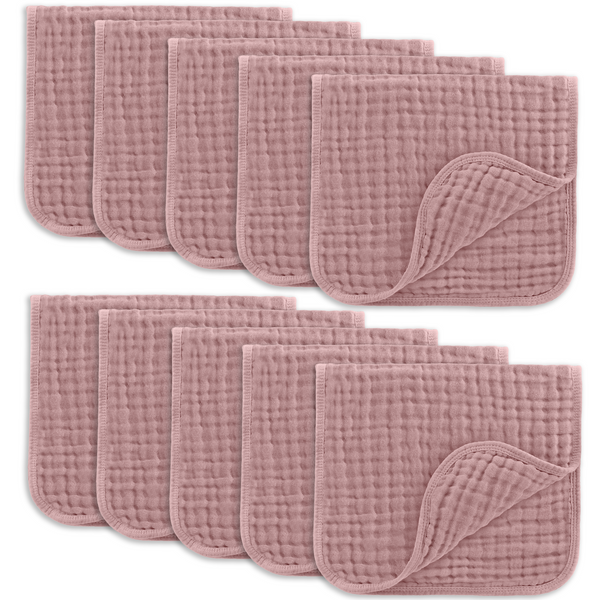 Muslin Burp Cloths in Mauve