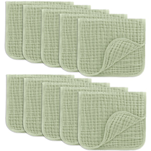 Muslin Burp Cloths in Sage