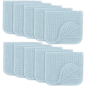 Muslin Burp Cloths in Sky Blue