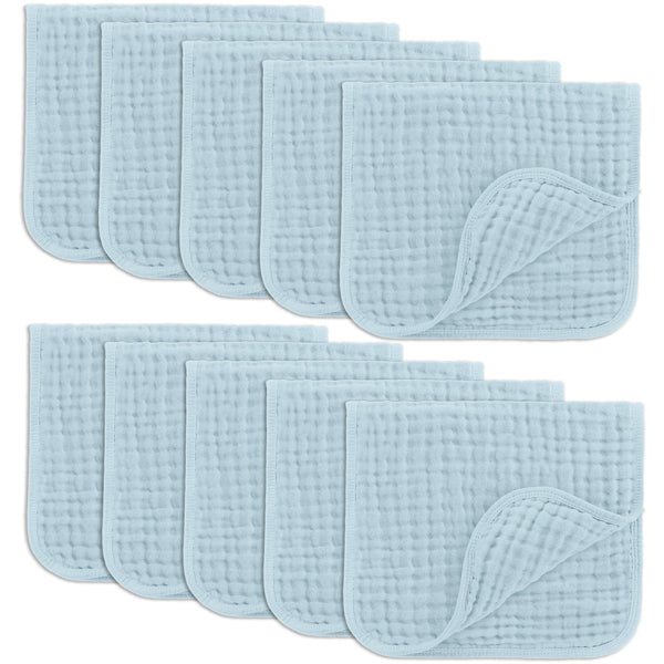 Muslin Burp Cloths in Sky Blue