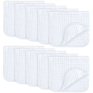 Muslin Burp Cloths in White