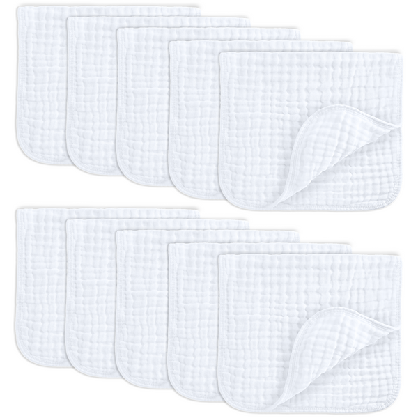Muslin Burp Cloths in White