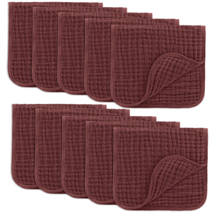 Muslin Burp Cloths  in Wine