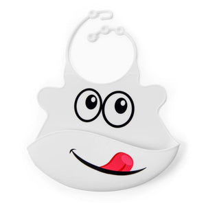 Primo Passi Silicone Baby Bib White Face Adjustable Waterproof