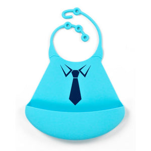 Primo Passi Silicone Baby Bib, Blue Tie