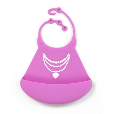 Primo Passi Silicone Baby Bib, Pink Necklace