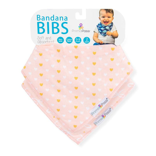 Primo Passi Bandana Bib, Hearts & Bows