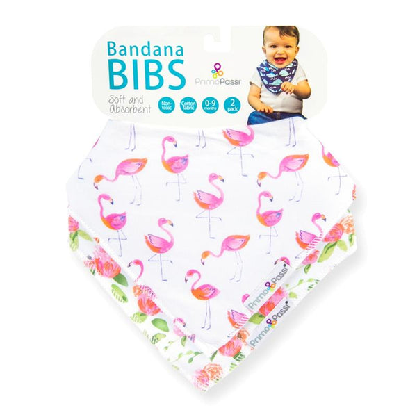 Primo Passi Bandana Bib, Flamingo & Roses