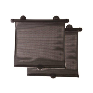 Primo Passi Roller Window Sun Shade for Car, 2Pk, Black - Essential baby stroller accessory for sun protection.