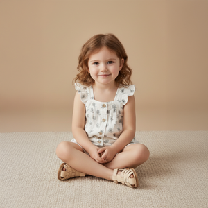 Organic Flutter Top & Shorts Set - Poppy