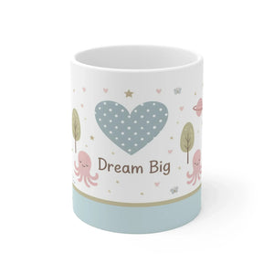 Dream Big Whale Octopus Heart Ocean Mug | Personalized Sea Name Gift