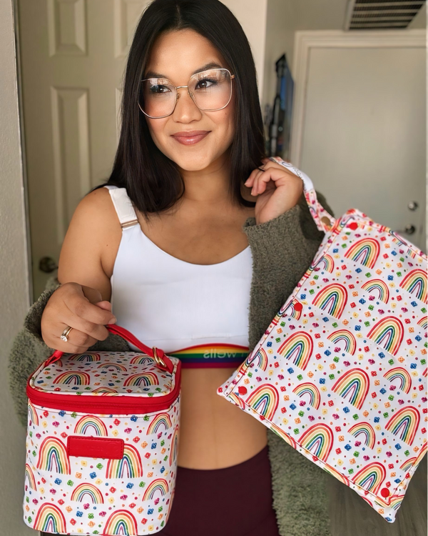 Sarah Wells Pumparoo Wet/Dry Bag – Compact Pump Parts Organizer with Waterproof Compartment & Staging Mat – Machine Washable