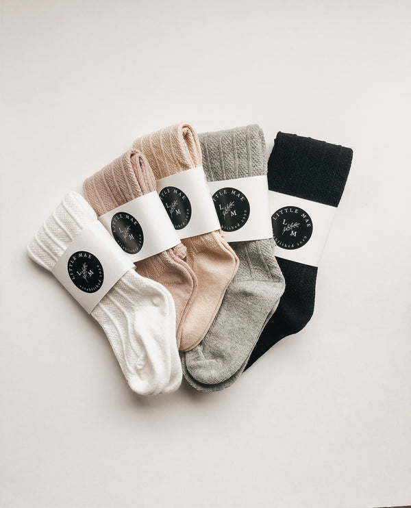 Ruffle Cotton Knee High Socks